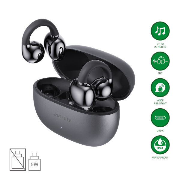 Open Ear Bluetooth Kopfhörer SkyBuds Clip, spacegrau