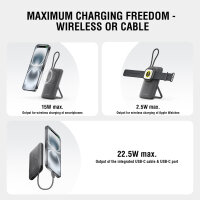 Wireless Powerbank Enterprise Pocket 10000mAh 22.5W, Qi2 ready, spacegrau