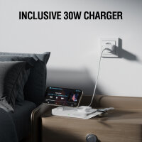 Qi2 Ladestation Trident mit Charger für Apple Watch, weiß