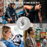 Open-Ear Bluetooth Headset SkyBuds AI Screen, beige