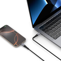 USB-C Kabel PrimeCord 60W 1,5m, schwarz gun