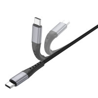 USB-C Kabel PrimeCord 60W 1,5m, schwarz gun
