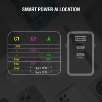 Netzladegerät GaN Pocket 100W 2C+1A, weiß