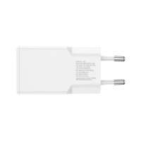 Netzladegerät PDPlug Slim Duos 20W GaN 1C+1A  und USB-C Kabel 1,5m, weiß