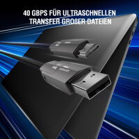 USB4 HDMI Kabel ComboCord 240W 1.5m, schwarz