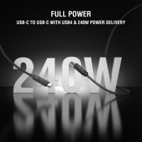 USB4 HDMI Kabel ComboCord 240W 1.5m, schwarz