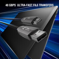 USB4 HDMI Kabel ComboCord 240W 1.5m, schwarz