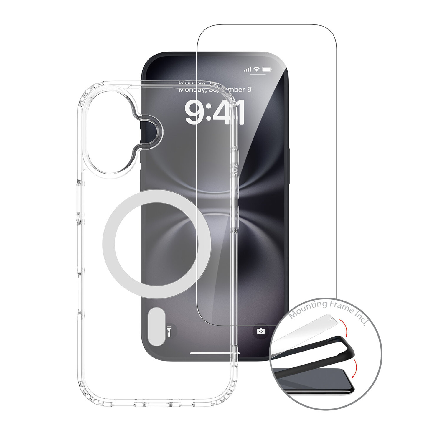 Das 4smarts 3in1 Premium Starter Set für Apple iPhone 17 MagSafe bietet dir Rundumschutz durch die Kombination aus 9H-Schutzglas und MagSafe-Hülle und schützt dein Gerät so effektiv vor Kratzern und Stößen bei voller Beibehaltung der Touch- und Gesichtserkennung.