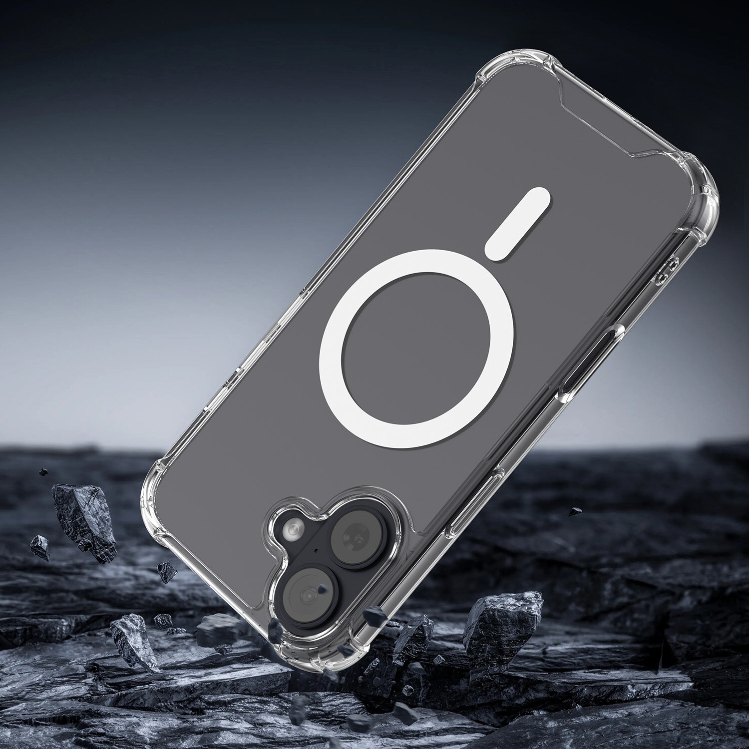 Das 4smarts Hybrid Case Ibiza für Apple iPhone 17 ist MagSafe-kompatibel und ermöglicht durch die optimale Ausrichtung der integrierten Magnete ein sicheres und müheloses Befestigen des Mobiltelefons und ein schnelleres kabelloses Laden.
