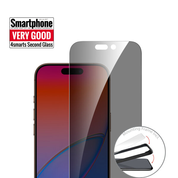 Second Glass Privacy mit Montagerahmen für Apple iPhone 17