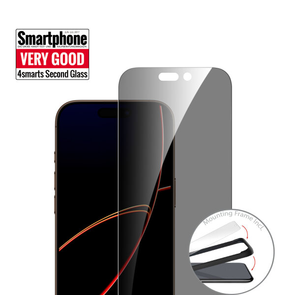 Second Glass Privacy mit Montagerahmen für Apple iPhone 17 Pro