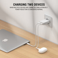 Wall Charger PDPlug Slim Dual 65W GaN 2C, white