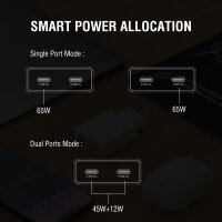 Wall Charger PDPlug Slim Dual 65W GaN 2C, white