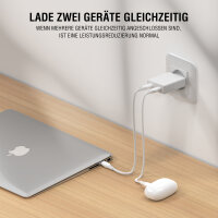 Wall Charger PDPlug Slim Dual 65W GaN 2C, white