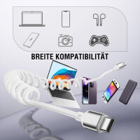 USB-C Spiralkabel 100W, weiß