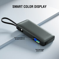 Powerbank Enterprise mit integriertem USB-C Kabel 20000mAh 165W, spacegrau