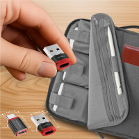 USB-C to USB-A / USB-C Data Blocker Adapter, 2 pcs. Set, black