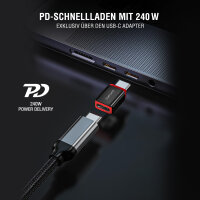 USB-C to USB-A / USB-C Data Blocker Adapter, 2 pcs. Set, black