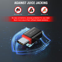 USB-C to USB-A / USB-C Data Blocker Adapter, 2 pcs. Set, black