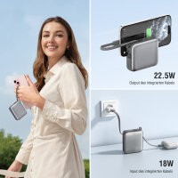 Powerbank Pocket Dual Cord 10000mAh 22.5W, spacegrau
