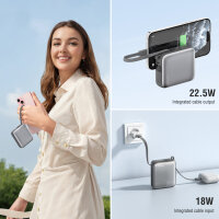 Powerbank Pocket Dual Cord 10000mAh 22.5W, spacegrau