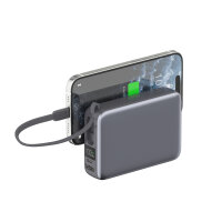 Powerbank Pocket Dual Cord 20000mAh 22.5W, spacegrau