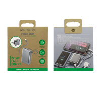 Powerbank Pocket Dual Cord 20000mAh 22.5W, spacegrau