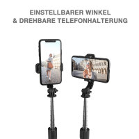 Handy Stativ mit Wireless-Fernauslöser, schwarz