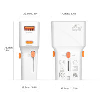 Weltreiseadapter Nomad Pocket 25W, weiß