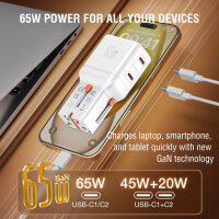 Weltreiseadapter Nomad Pocket GaN 65W, weiß