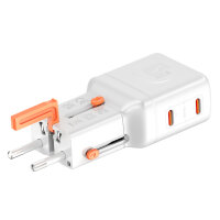 Weltreiseadapter Nomad Pocket GaN 65W, weiß