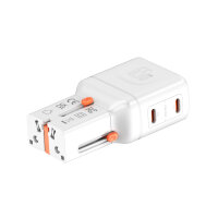 Weltreiseadapter Nomad Pocket GaN 65W, weiß