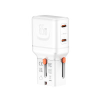 Weltreiseadapter Nomad Pocket GaN 65W, weiß