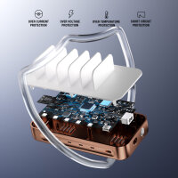 Charging Station Team 100W 5C/1A incl. 6 cables,copper