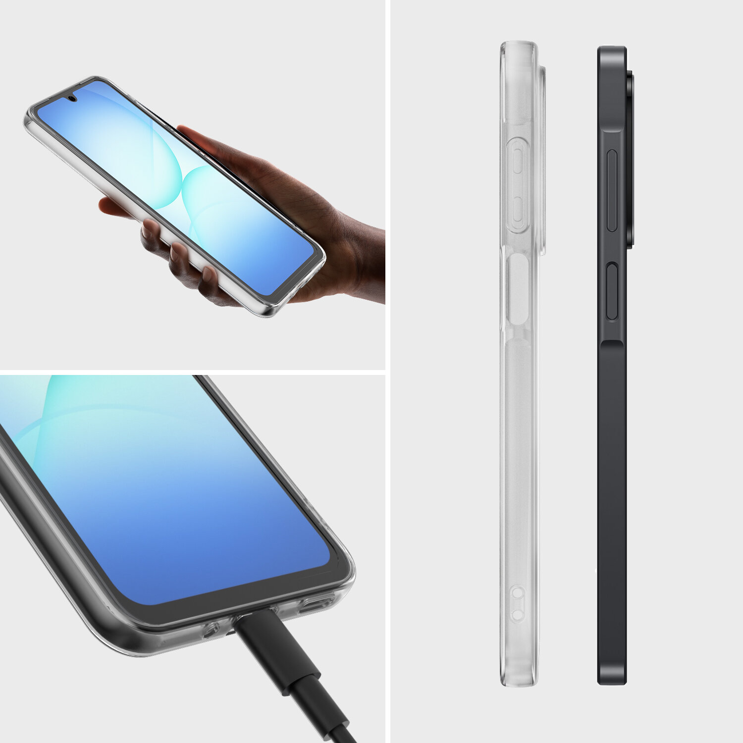The 4smarts 360° Premium Protection Set for Galaxy A18 5G / A18 4G / A17 5G with high-quality 9H protective glass offers you the ideal all-round protection for your smartphone and reliably protects it from bumps and scratches without affecting the original design of the phone. 