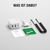3in1 HDMI Hub-Ladegerät GaN Flex 65W, weiß