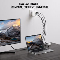 3in1 HDMI Hub-Ladegerät GaN Flex 65W, weiß