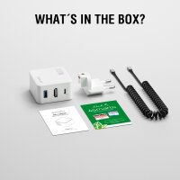 3in1 HDMI Hub-Ladegerät GaN Flex 65W, weiß