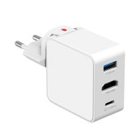 3in1 HDMI Hub-Ladegerät GaN Flex 65W, weiß