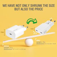 Wall Charger PDPlug Slim Dual 30W GaN 2C, white