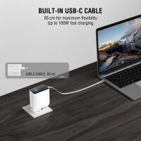 Ladegerät GaN Flex Screen AI 100W 2 USB-C+1 USB-A, weiß