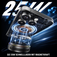 Qi2 25W / MagSafe Ladegerät mit Kühlung, RGB und 360° Halterung, spacegrau