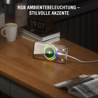 Qi2 25W / MagSafe Ladegerät mit Kühlung, RGB und 360° Halterung, spacegrau