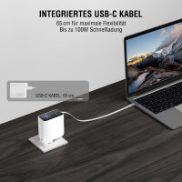 Ladegerät GaN Flex Screen AI 100W 2 USB-C+1 USB-A, weiß, Travel Edition