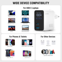 Ladegerät GaN Flex Screen AI 100W 2 USB-C+1 USB-A, weiß, Travel Edition