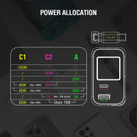 Ladegerät GaN Flex Screen AI 100W 2 USB-C+1 USB-A, weiß, Travel Edition