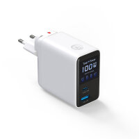 Ladegerät GaN Flex Screen AI 100W 2 USB-C+1 USB-A, weiß, Travel Edition