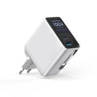 Ladegerät GaN Flex Screen AI 100W 2 USB-C+1 USB-A, weiß, Travel Edition