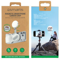 Magnetischer Smartphone Kameragriff mit Fill Light und Fernauslöser, weiß