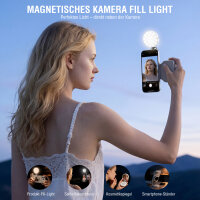 Magnetischer Smartphone Kameragriff mit Fill Light und Fernauslöser, weiß